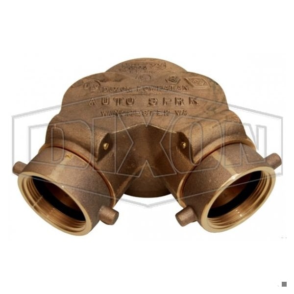 The Right Connection 21-133 Double Clapper Siamese Bottom Outlet, 2 3 x 4 in, FNYFD x FNPT, Cast B